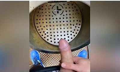 Risky Jerk-off In A Public Urinal In A Dutch Park
