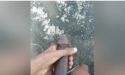 Morning Verbal Jerking Off Big Black African Dick Outside Huge Cumshot Feet