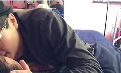 Latino Stepdaddy Kisses Boy Sucks & Titties