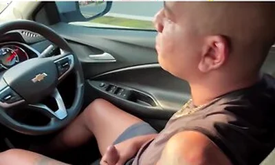 Wanker Jerks In The Car, Pees And Cums On The Street