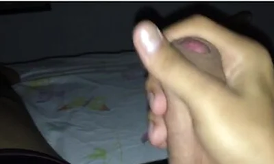 Twink Jerks Off, Cums On His Cock