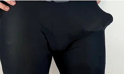 Huge Cock Hands Free Anal Vibrator Cumshot In Tight Pants
