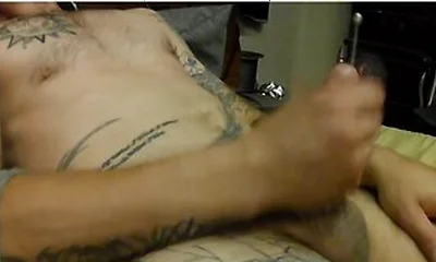 Bed Stroking My Big Hard Cock With Stainless Steel Sounding Rod All The Way In Until I Cum