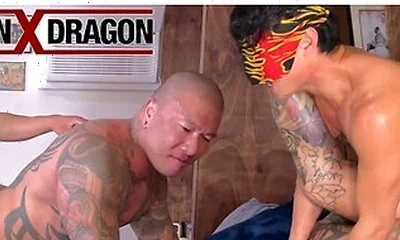 Masked Man Jesse Kim And Asian Dilf Damian Dragon Flip Fuck Raw