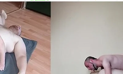 Big Bear Eating Chasers Ass, Lickin, Sucking, Cum Eating