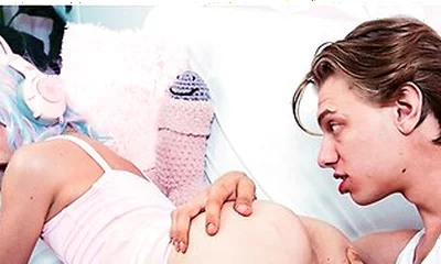 Gamer Femboy Sam Ledger In Pink Thong & Cat Ears Gets Rimmed Then Fucked By Leo Louis
