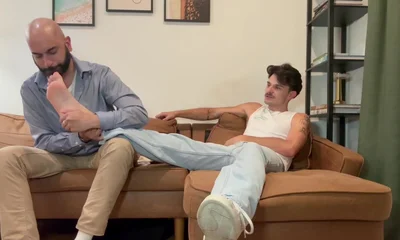 Licking master stinky feet cuming