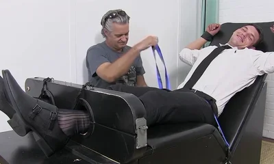 Business Gay Restrained By Foot Fetish Dominant Master