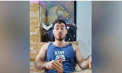 Hairy Hunk Drops A Huge Cum Load Over His Body