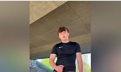 Risky Outdoor Cumshot In Hot Sport Clothing