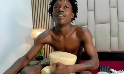 Black Twink Fucking Toy & Cumming