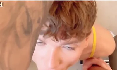 Tatted Hunk Pov Face Fucks & Cresmpies A Cute Femboy In Lingerie