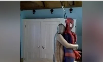 Zentai Croc Has Some Fun With Captured Dummy Spiderman