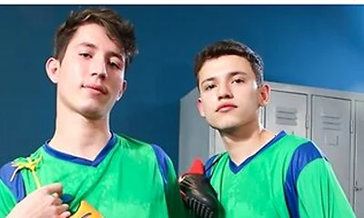 Teammates Jake Lotti & Loick Gauthier Get Wild In The Locker Room After Sweaty Workout
