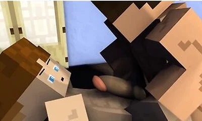 Late Game Night With The Boys - Minecraft Gay Sex Animation