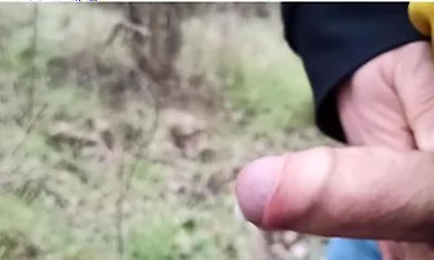 Someone Can See Me! Cum And Pee Outdoors