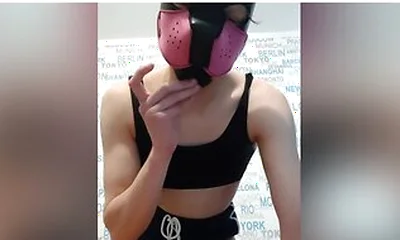 Cute Pup Cumming In His Cage