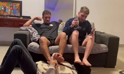 Smoking feet latino master spitting