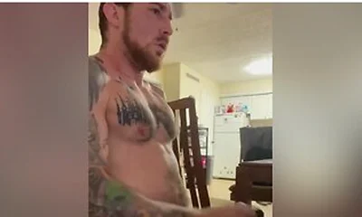 Big Load At The End Solo Tattoo Muscular Guy Masturbation