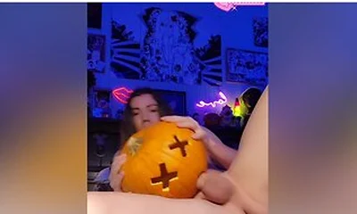 Big Dick Femboy Fucks Pumpkin For Halloween