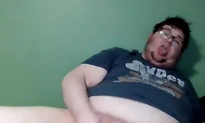 Dumb Fat Sissy Gagged With Socks And Dildo Edges To Orgasm