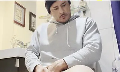 Stepdaddy In Gray Hoodie Jerkin Off