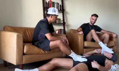 Master boys dirty socks licking