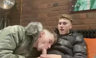 Scally boys cock sucking puffer jackets