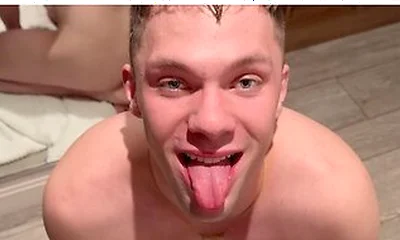 Boy55: 22yo Caged Cocksucker Luca Jaxxson (quickie)