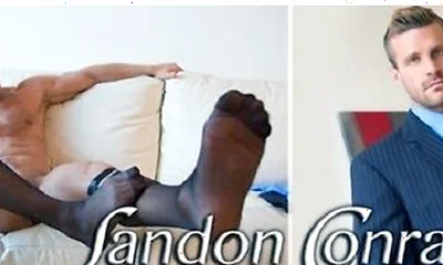 Hunk Landon Conrad Strokes His Cock While Stripping Off His Clothes