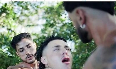 Sneaky Fuck In The Woods Turns Into Threesome With Markin Wolf