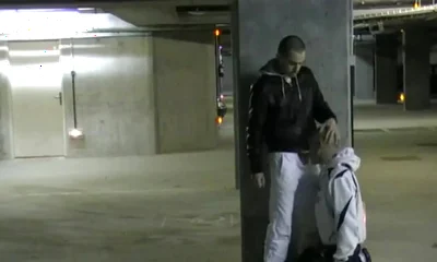 Fucked by scally boy in public parking in paris
