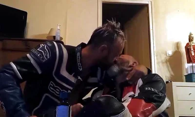 French guys in biker gear fucking
