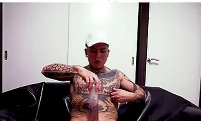 Horny Inked Yoshi Kawasaki Satisfies Dick With Sex Toy