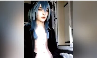 Gay Femboy Play With His Tummy & Dick