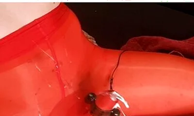 Sissy Boy Cumshot Through Nylon Bodysuit While Riding Fat Cock Anal Orgasm Lingerie