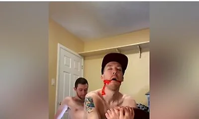 Twink Cums Handsfree Bareback Fucking