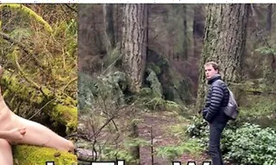 Blond Twink Pisses And Cums In Public During A Walk In The Forest