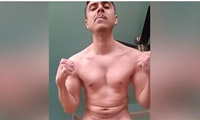 Handsome Stepdaddy Flexing Muscles Naked And Showing Off Ass