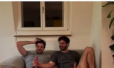 Straight Friend Helps Gay Bro Jerking Of