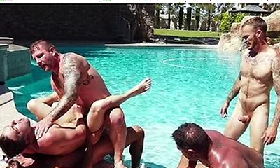 Summer Poolside Cock Fest And Dp With Johnny Rapid And Draven