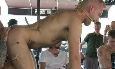 Two Hairy Sluts Get Used In A Bar Full Of Horny Strangers - Christian Wilde And Nick Moretti