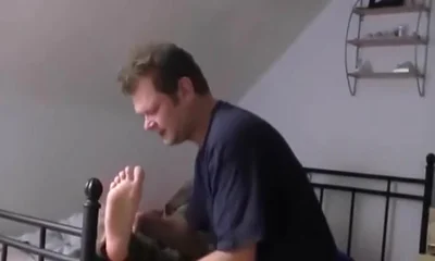 Army boots master feet licking