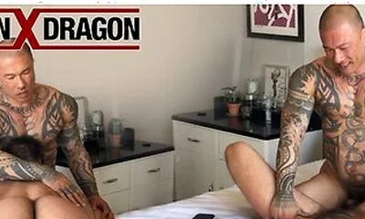 Inked Asian Damian Dragon Satisfied In Trip Richards Asshole