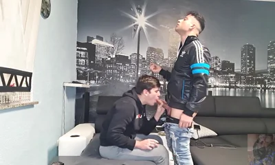 Smoking scally boy cock sucking
