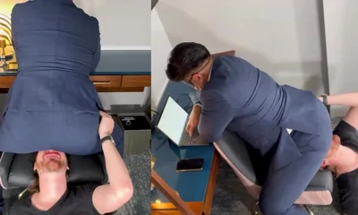 Do You Want That Promotion Boy? You Better Be Quiet And Be A Good Fart Sniffer For The Boss! Stay Still Seat!