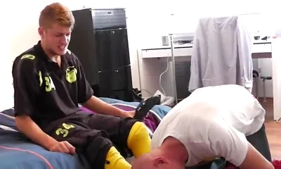 Soccer master stinky feet socks licking