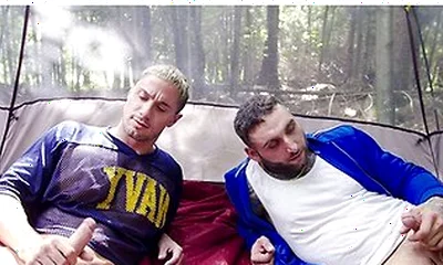 Buddies Tony Dangelo & Skyy Knox Turn Ruined Camping Trip Into Jerk Off Session